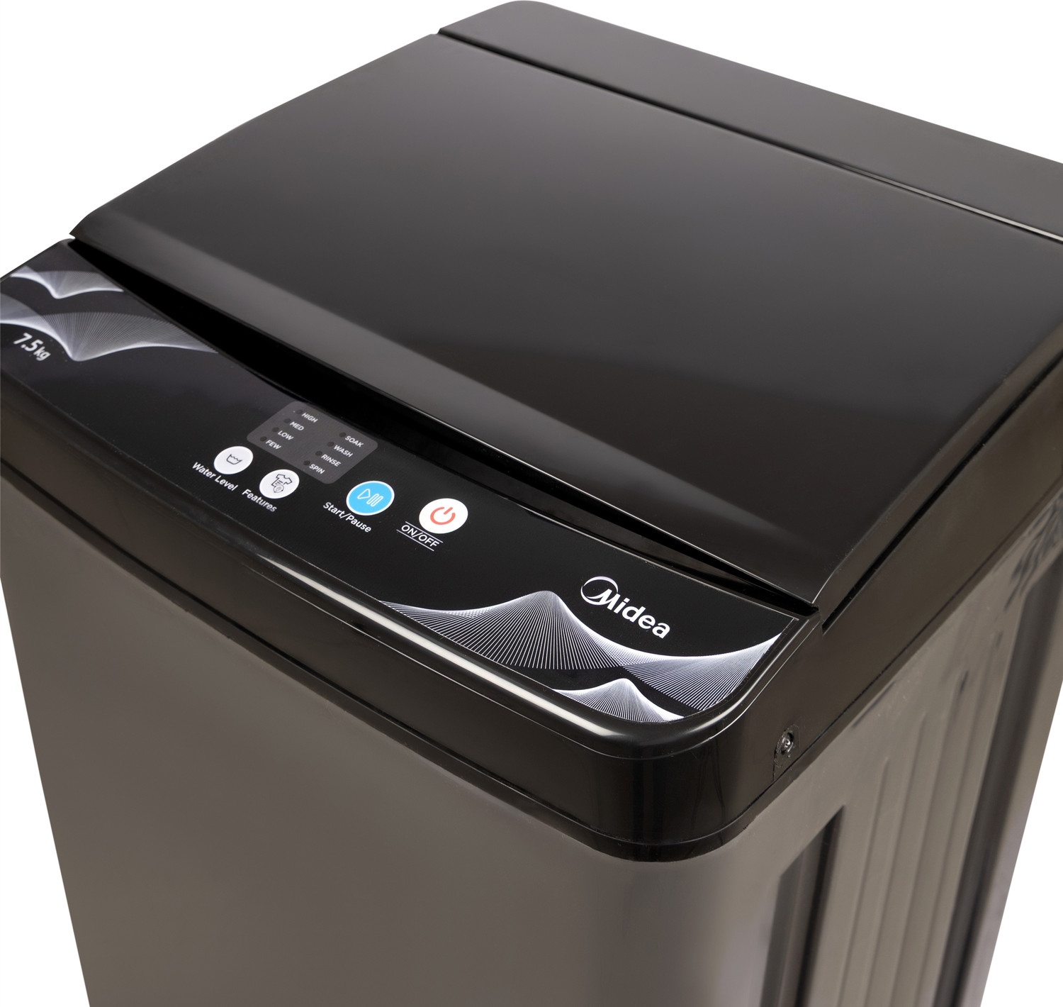 Image of Midea 7.5 kg Fully Automatic Top Load Black (MWMTL075FP0PNMB)