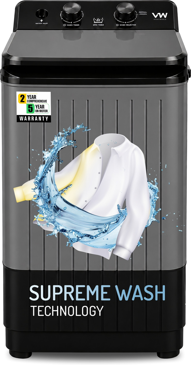 Image of VW 8.5 kg Semi-Automatic Top Load Washer only Grey