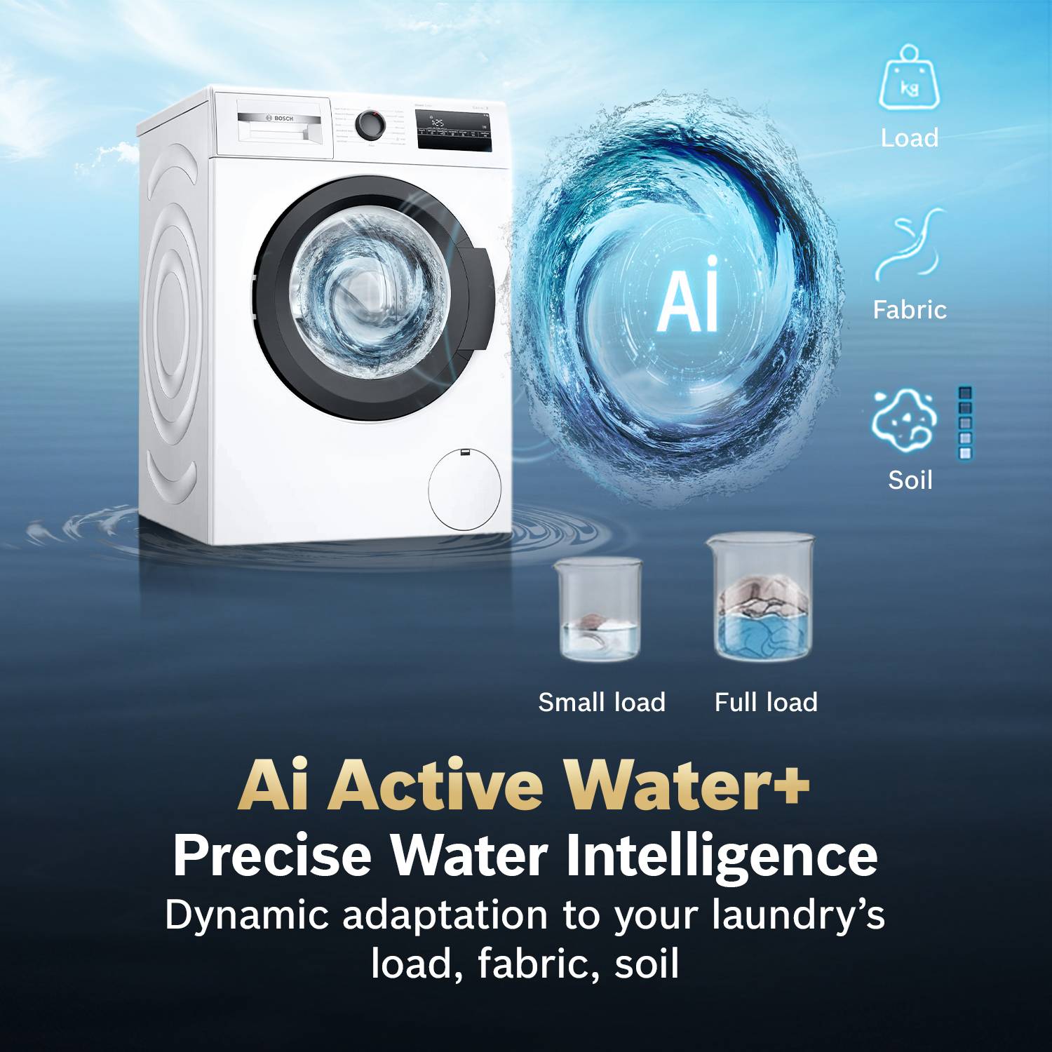 Bosch 8 kg Front Load Washing Machine White - Image 4