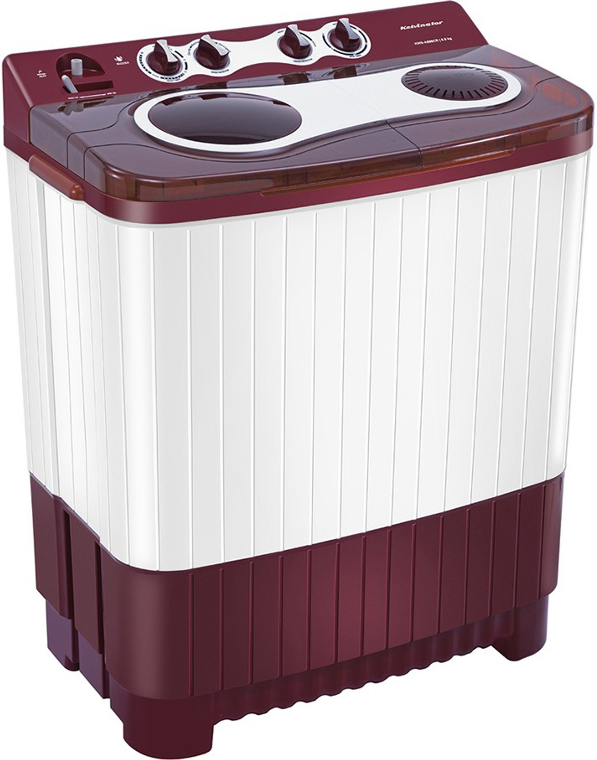 Image of Kelvinator 8 kg Semi Automatic Top Load Washing Machine Maroon, White