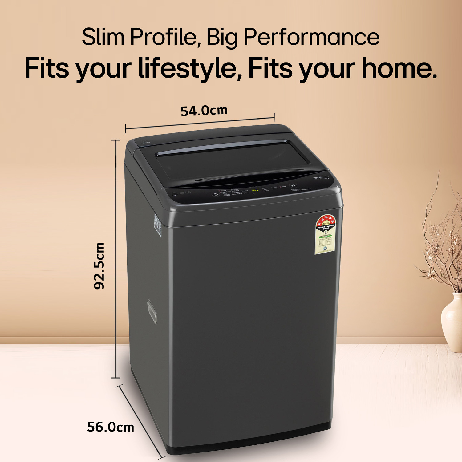 Image of LG 9 kg Fully Automatic Top Load Washing Machine with In-built Heater Black