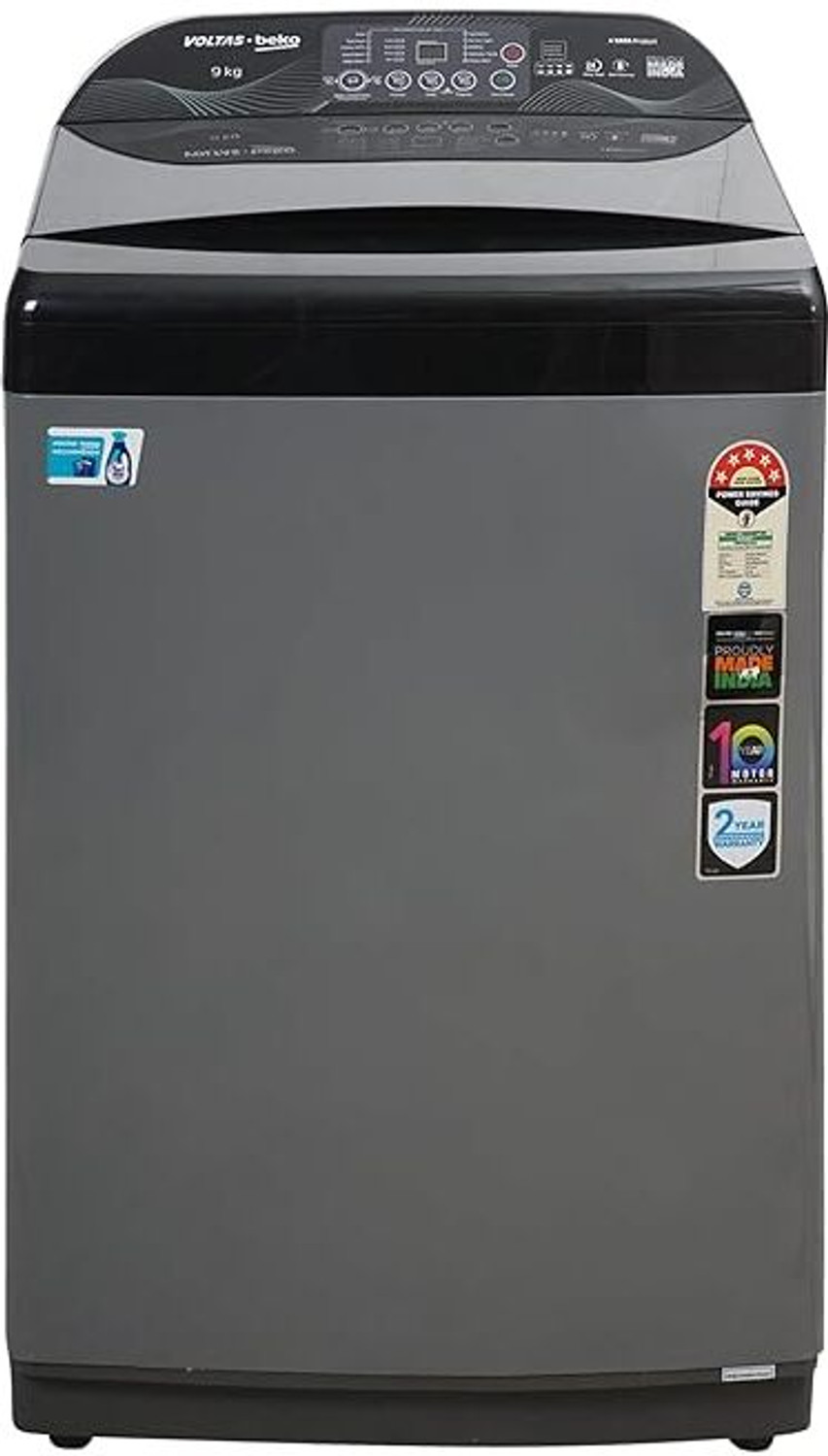 Image of Voltas Beko 9 kg Fully Automatic Top Load Washing Machine with In-built Heater Black
