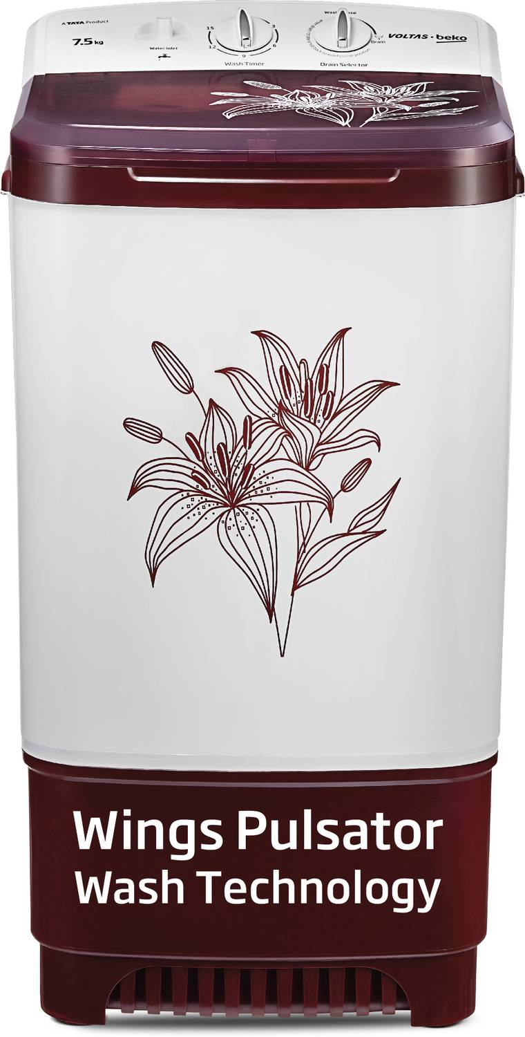 Voltas 7.5 kg Washer Maroon, White - Image 1