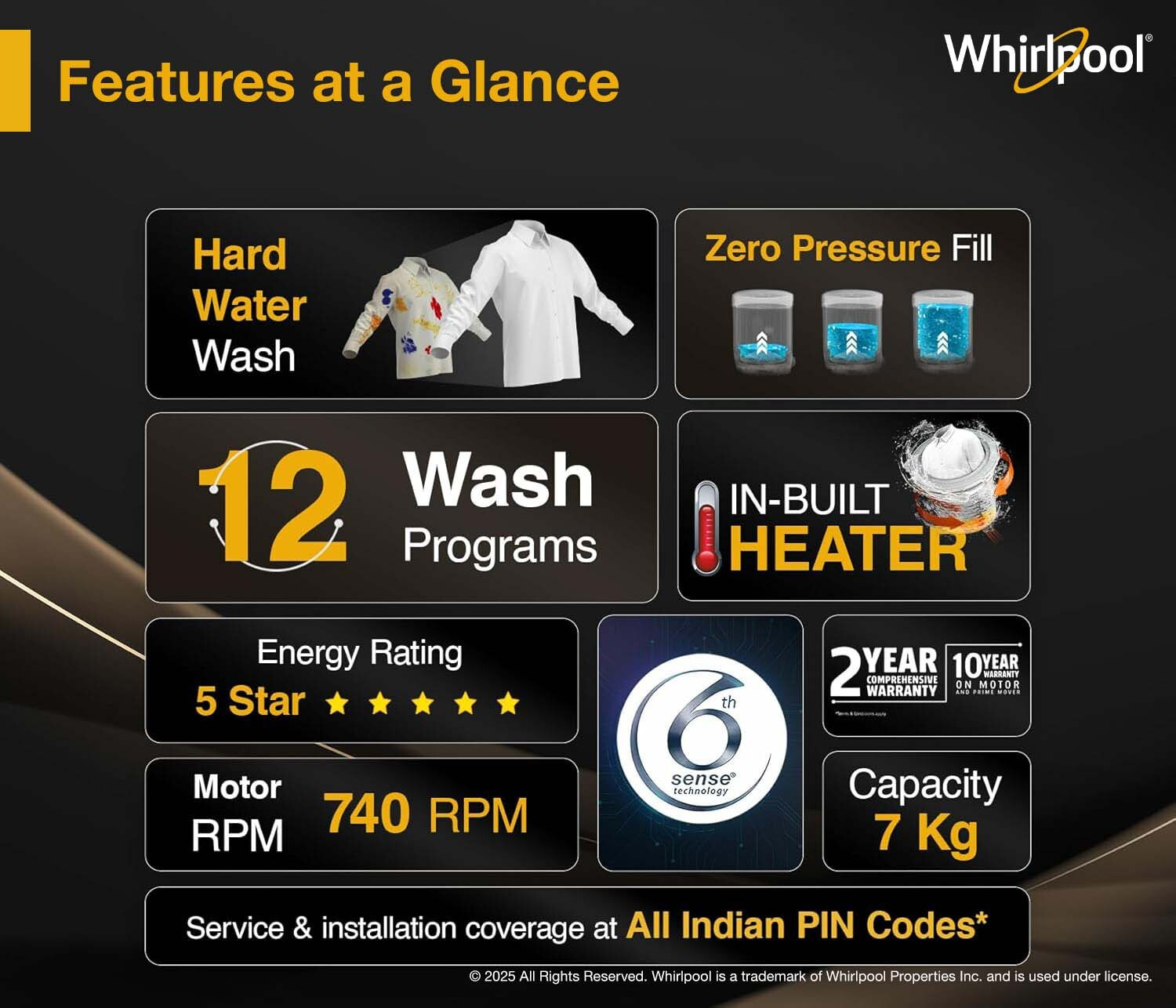 Image of Whirlpool 7 kg Fully Automatic Top Load Washing Machine with In-built Heater Grey