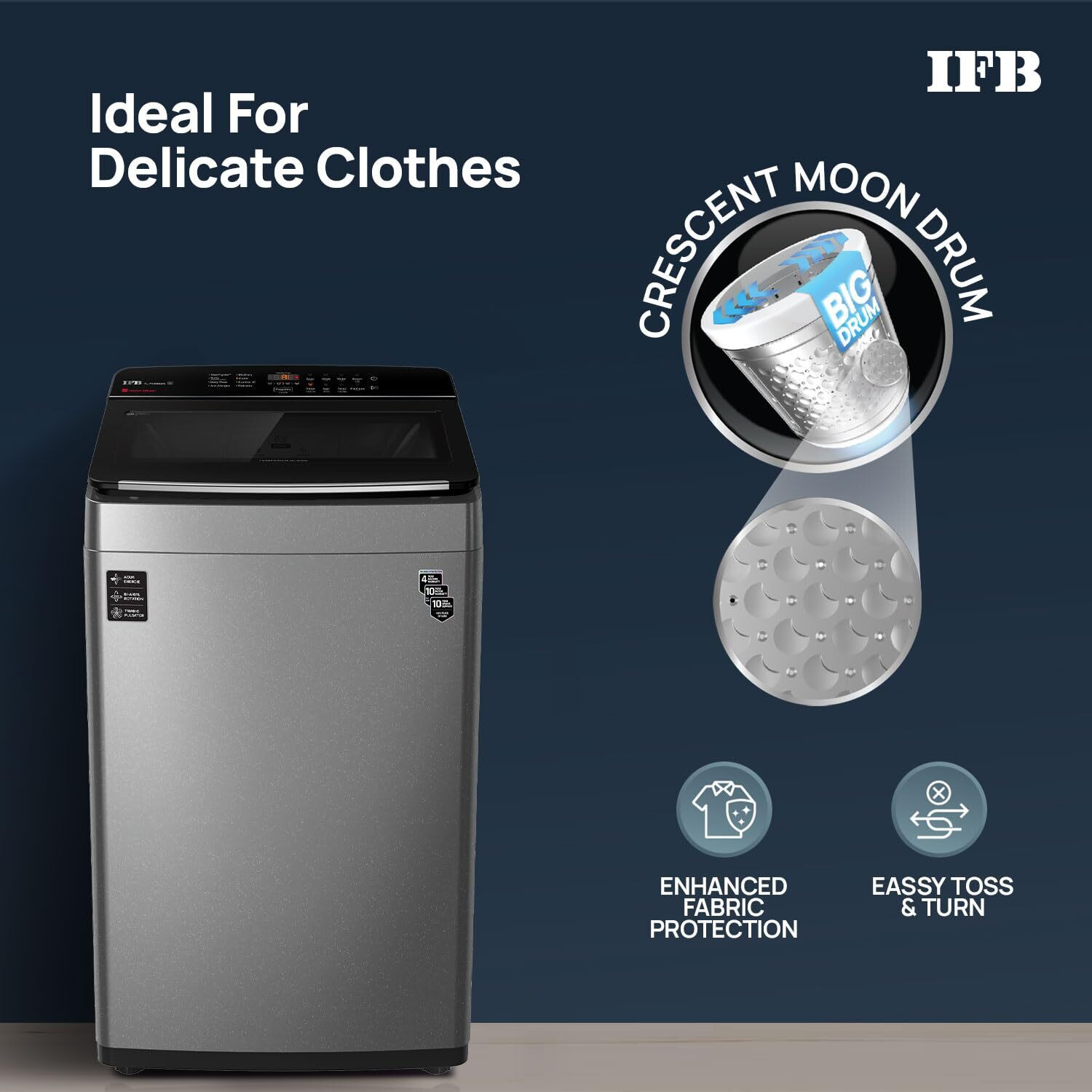 Image of IFB 7 kg Fully Automatic Top Load Washing Machine with In-built Heater Grey