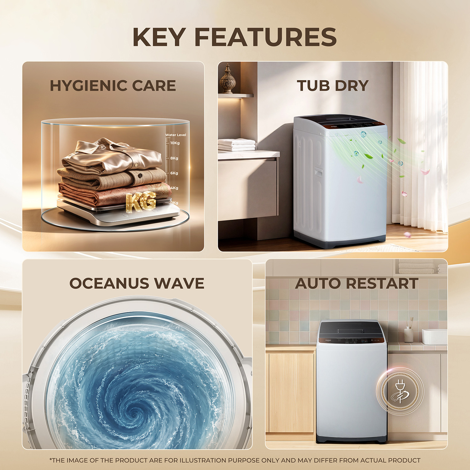 Image of Haier 7 kg Fully Automatic Top Load Silver (HWM70-FEN)