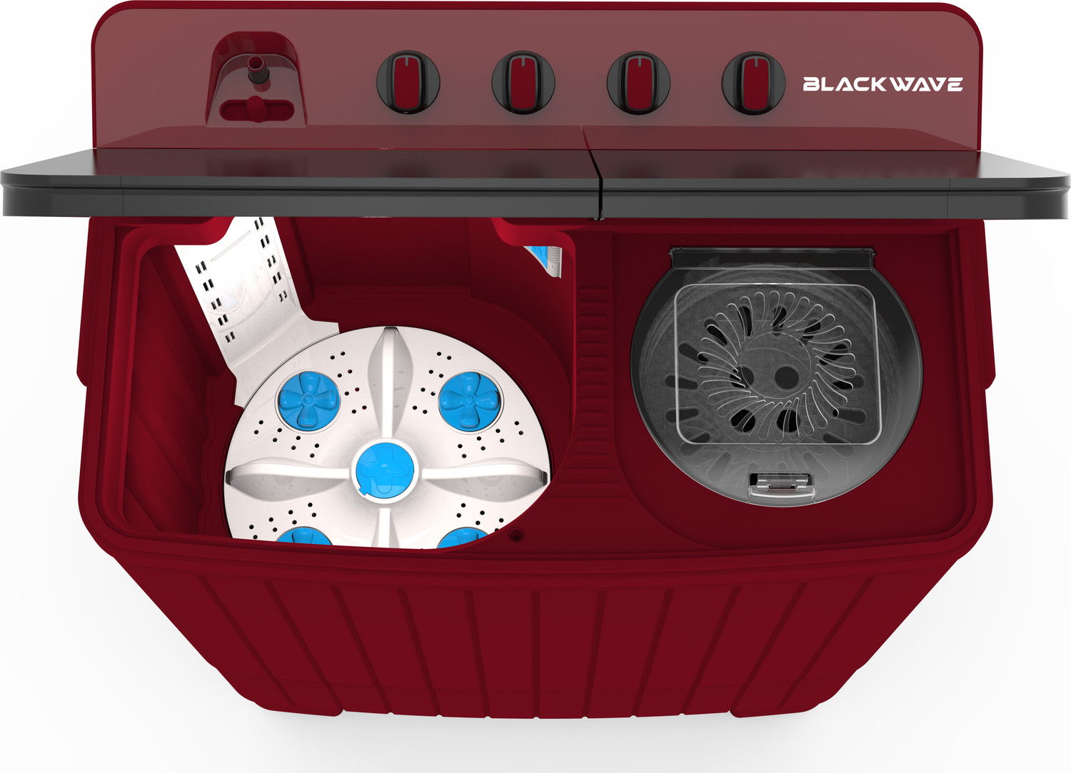 Image of BLACKWAVE 7.5 kg Semi Automatic Top Load Washing Machine Maroon