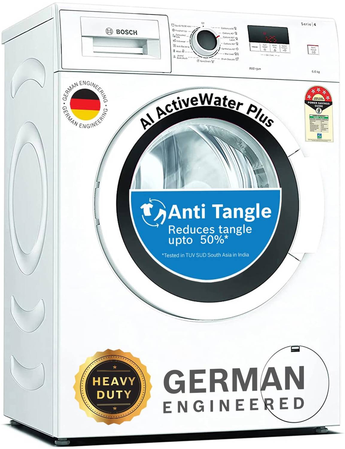BOSCH 6 kg Fully Automatic Front Load with In-built Heater White