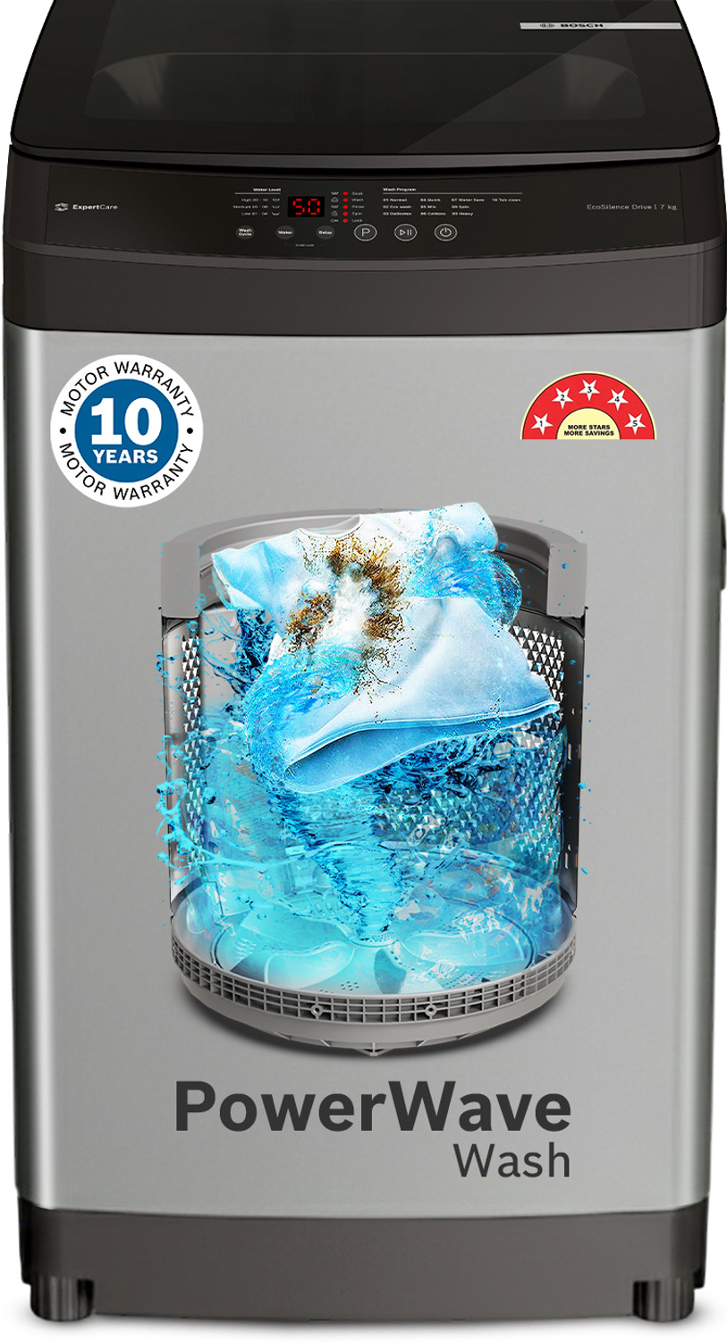 Image of BOSCH 7 kg Fully Automatic Top Load Washing Machine Grey