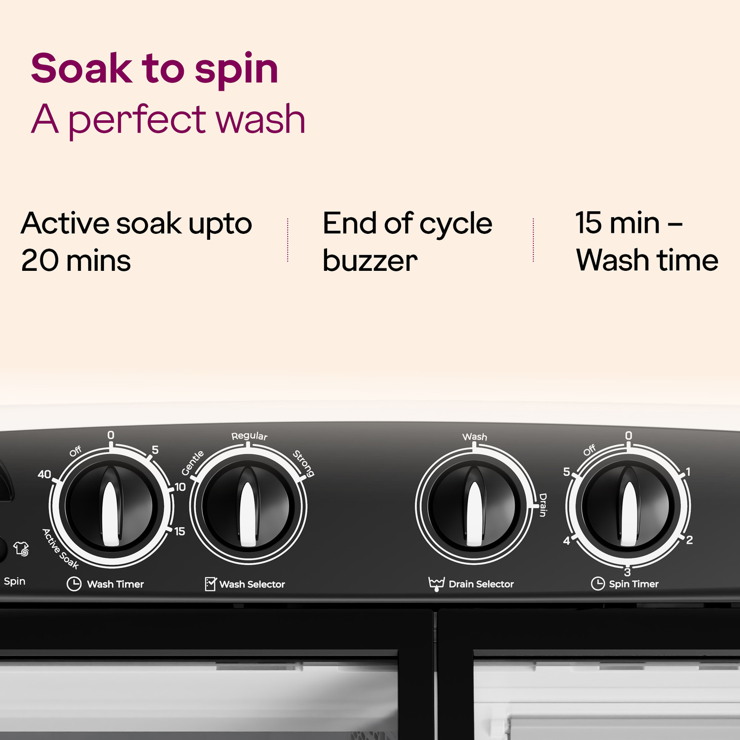 Image of Godrej 8.5 kg Semi Automatic Top Load Washing Machine White
