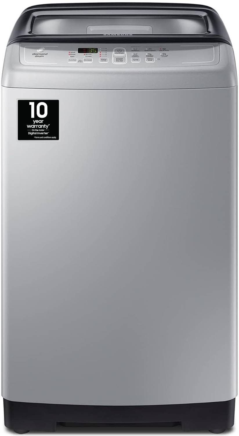 Samsung 6.5 kg Diamond Drum feature Fully Automatic Top Load Washing Machine Silver