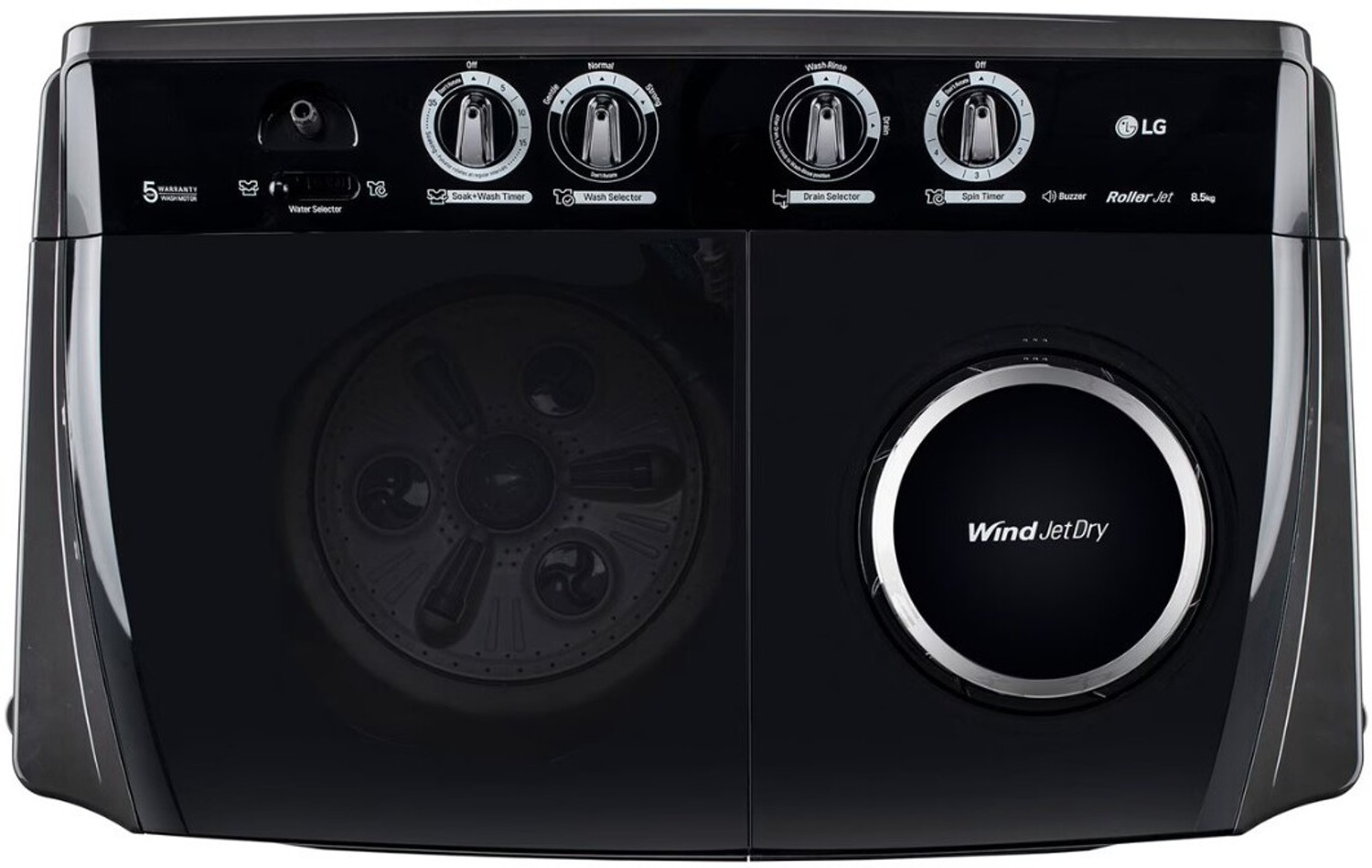 Image of LG 8.5 kg Semi Automatic Top Load Washing Machine Black