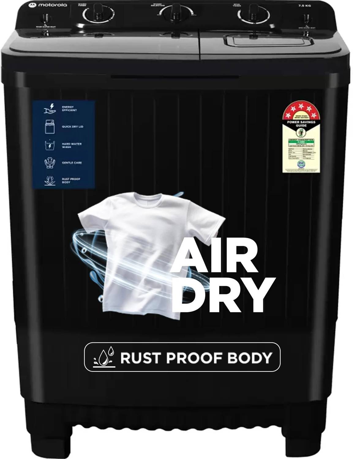 Motorola 7 kg Midnight Series Semi Auto Top Load Washing Machine - Image 1