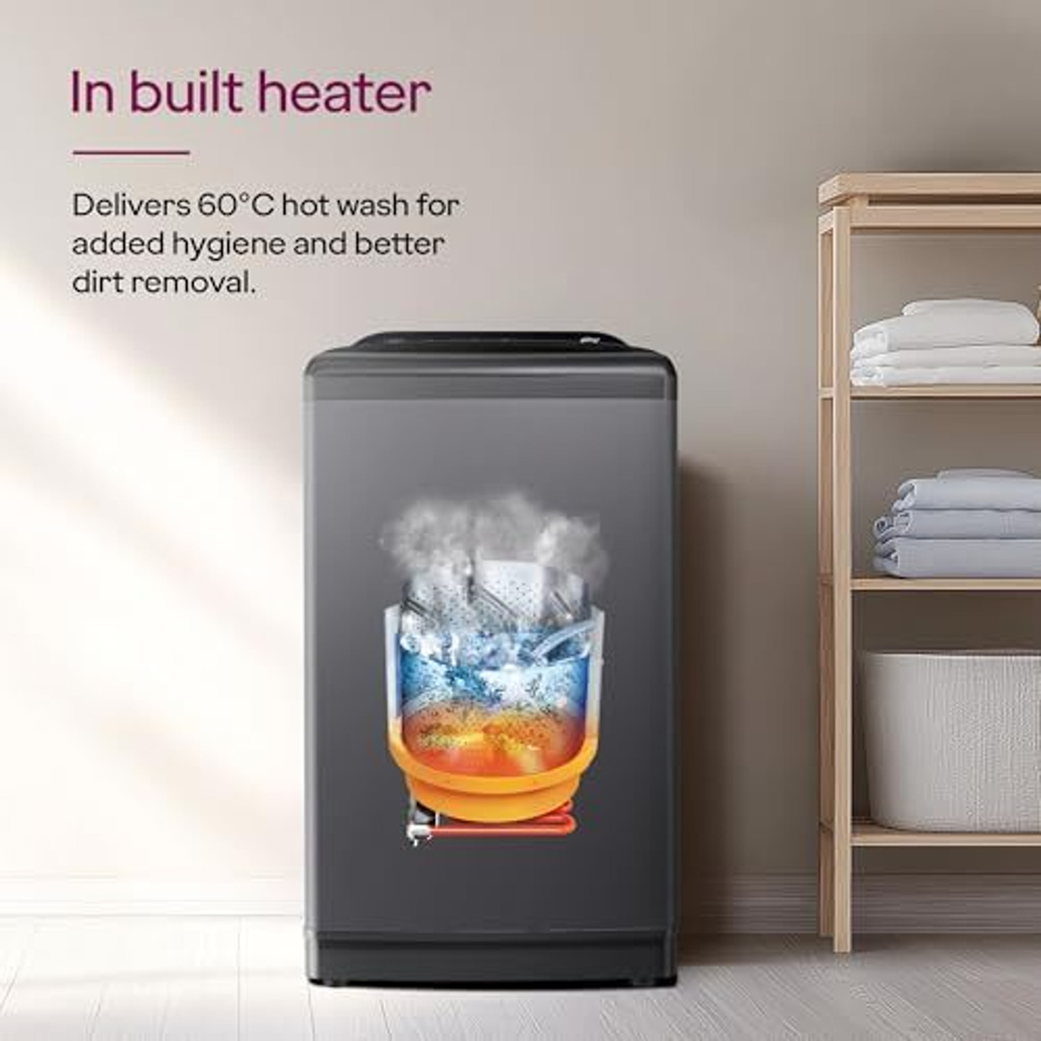 Image of Godrej 9.5 kg Fully Automatic Top Load Washing Machine with In-built Heater Grey
