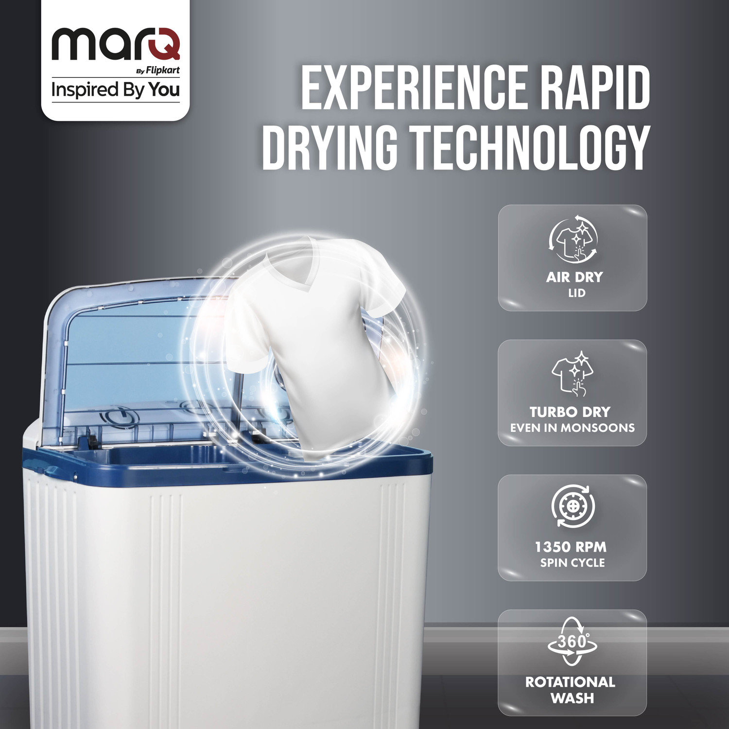 Image of MarQ by Flipkart 6.5 kg 5 Star Rating Innowash Range Semi Automatic Top Load Washing Machine Blue, White