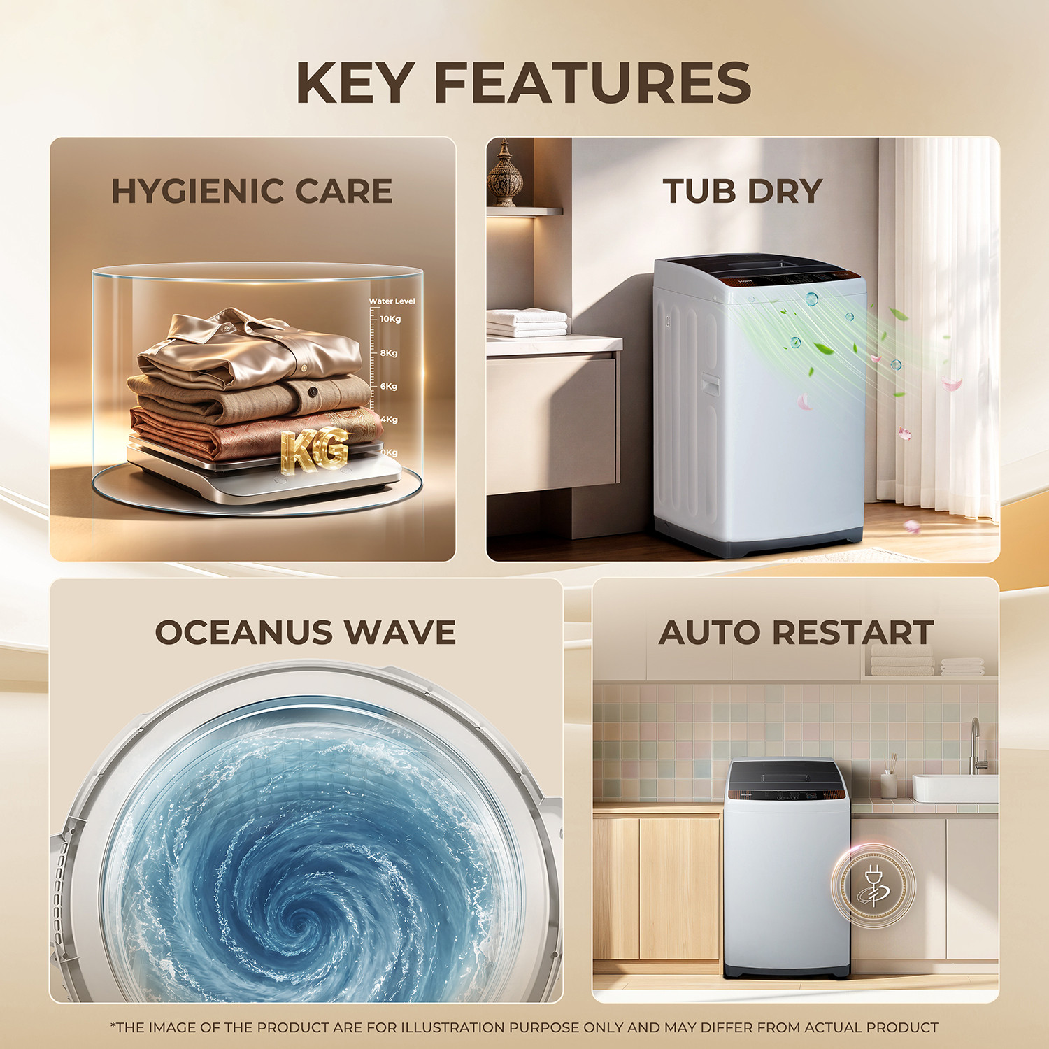 Image of Haier 6.5 kg Fully Automatic Top Load Silver (HWM65-FEN)