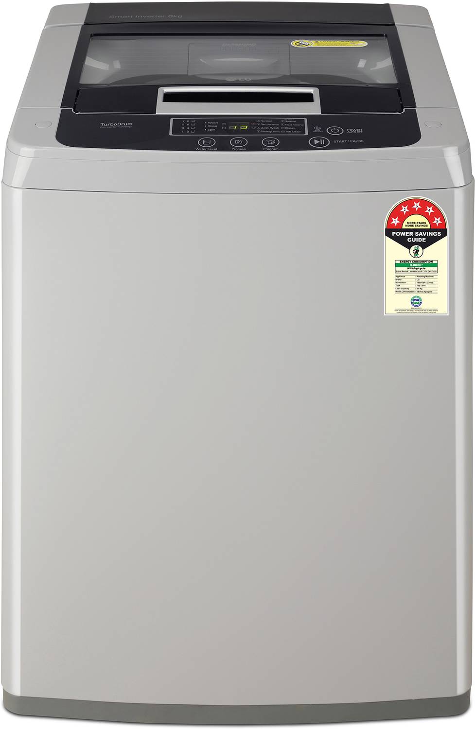 LG 8 kg Silver Top Load Washing Machine - Image 4