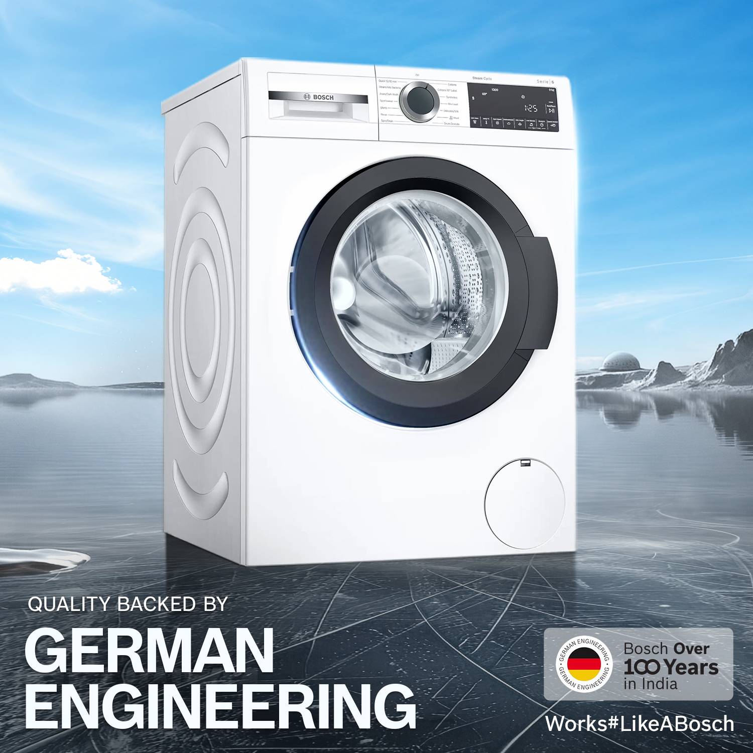 Bosch 9 kg Front Load Washing Machine White - Image 2