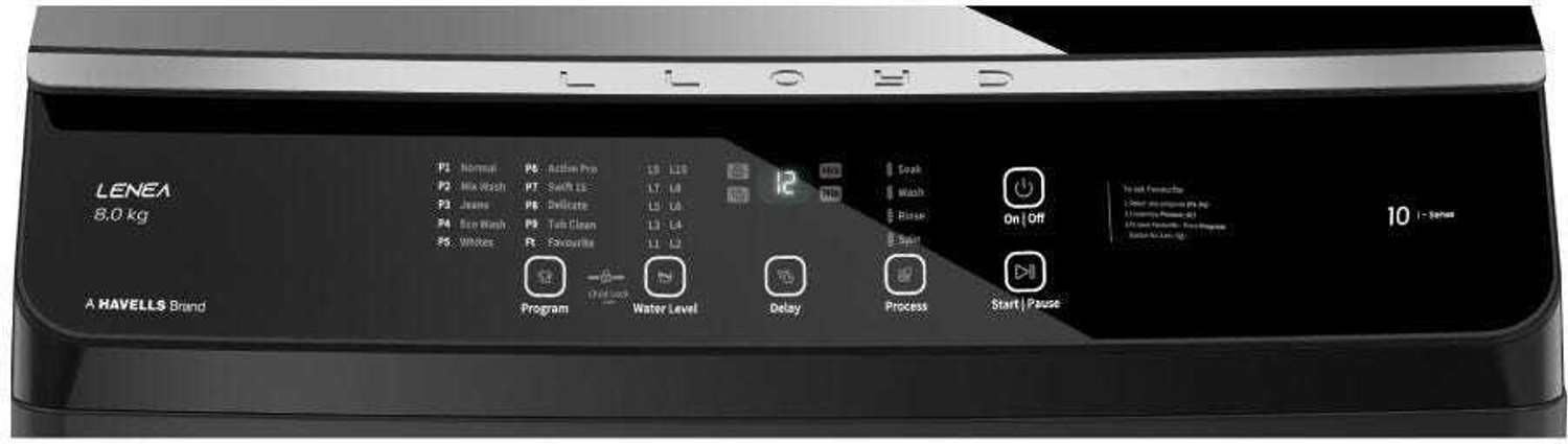 Image of HAVELLS 8 kg Fully Automatic Top Load Washing Machine Black