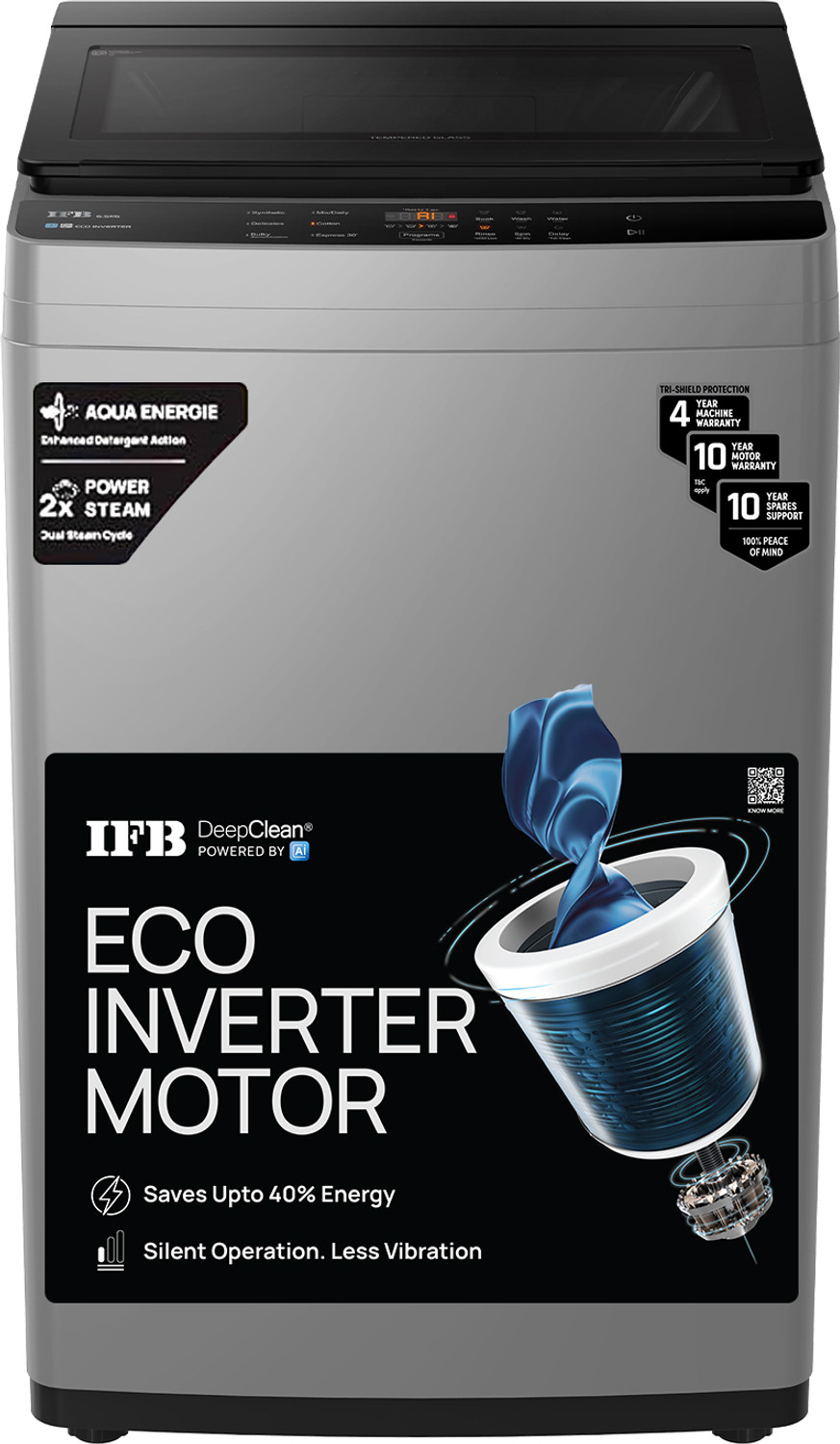 Image of IFB 6.5 kg 5 Star AI Powered DeepClean Technology with Eco-inverter, Activmix, AquaEnergie, Inbuilt Wheels Fully Automatic Top Load Washing Machine Grey