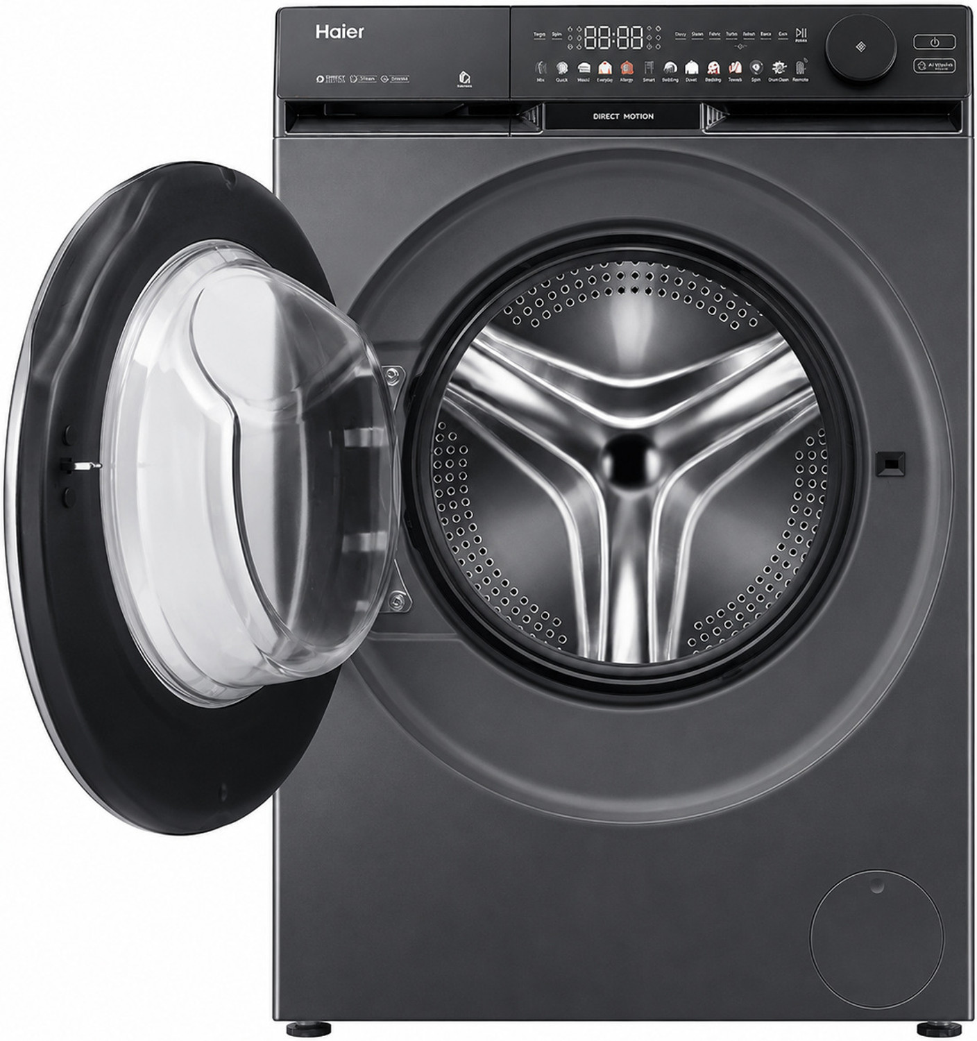 Image of Haier 10 kg Fully Automatic Front Load Washing Machine with In-built Heater Black