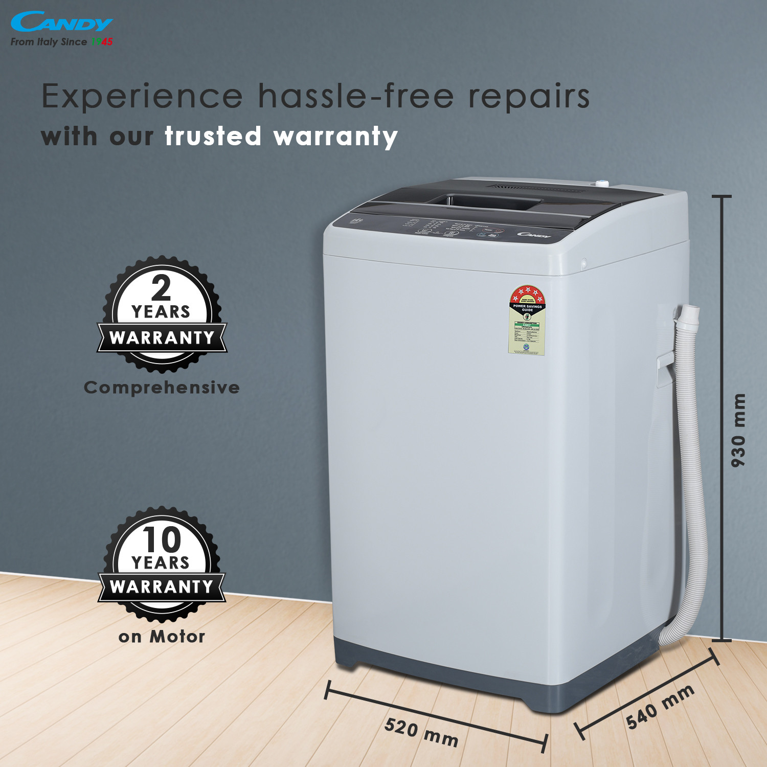 Image of CANDY 6.5 kg Fully Automatic Top Load Washing Machine Grey, White