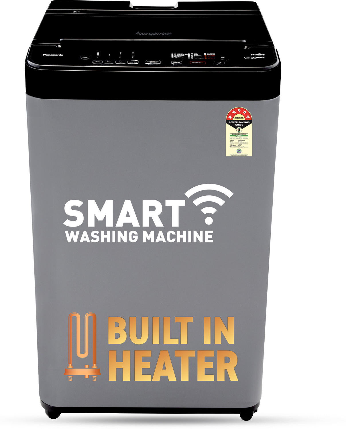 Image of Panasonic 8 kg Fully Automatic Top Load Washing Machine with In-built Heater Grey