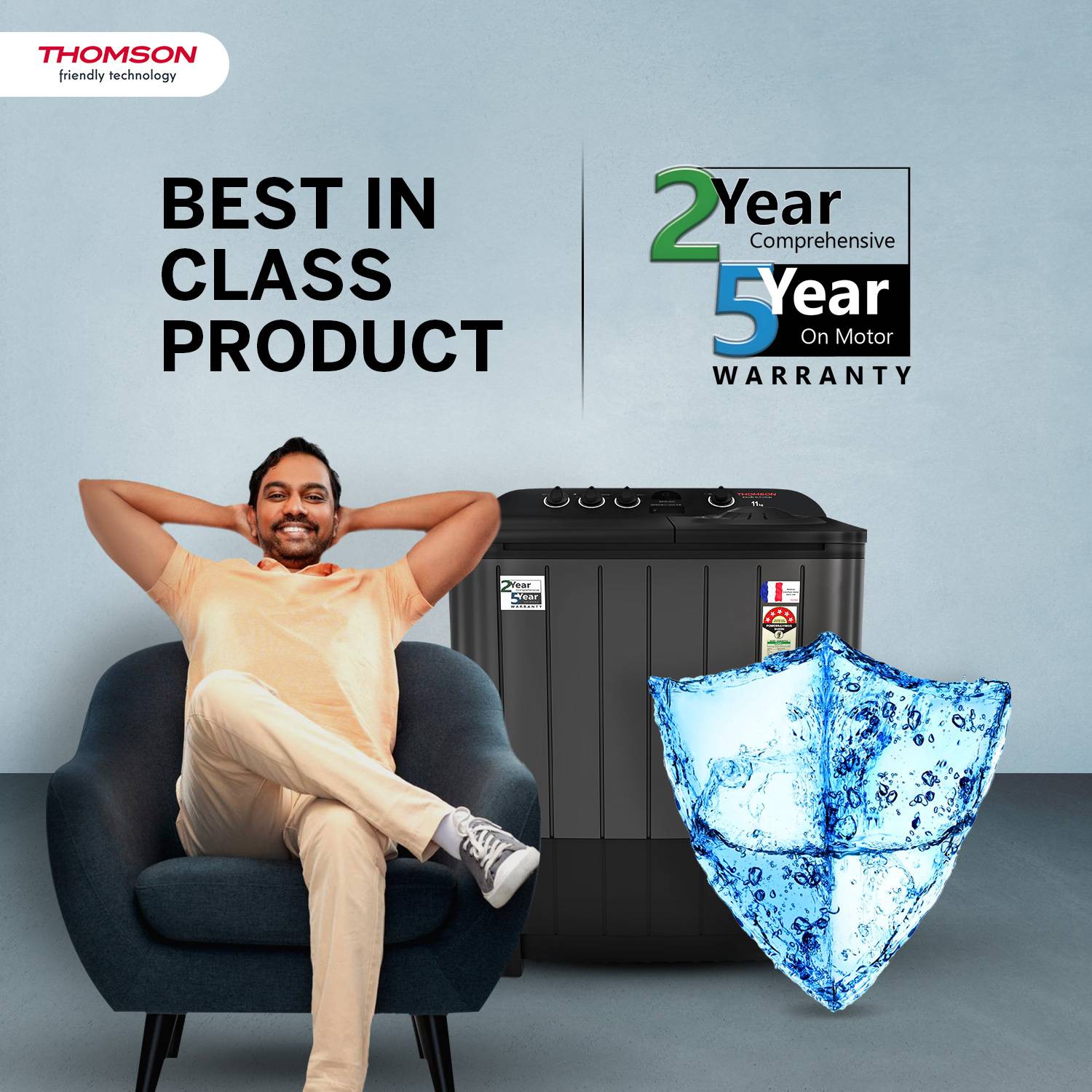 Thomson 11 kg 5 Star Aqua Magic Washing Machine Green - Image 2