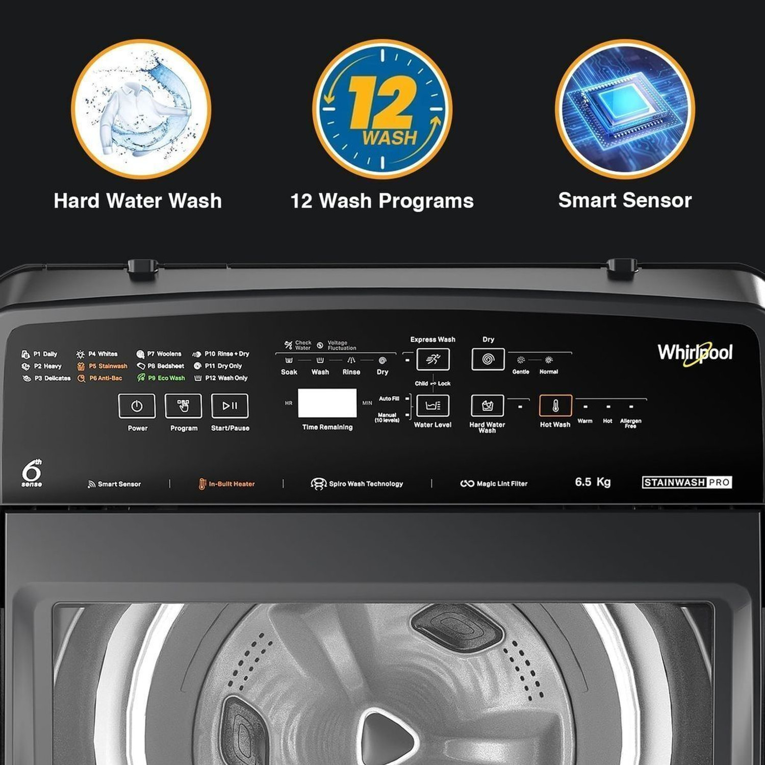 Image of Whirlpool 7.5 kg Fully Automatic Top Load Washing Machine Grey