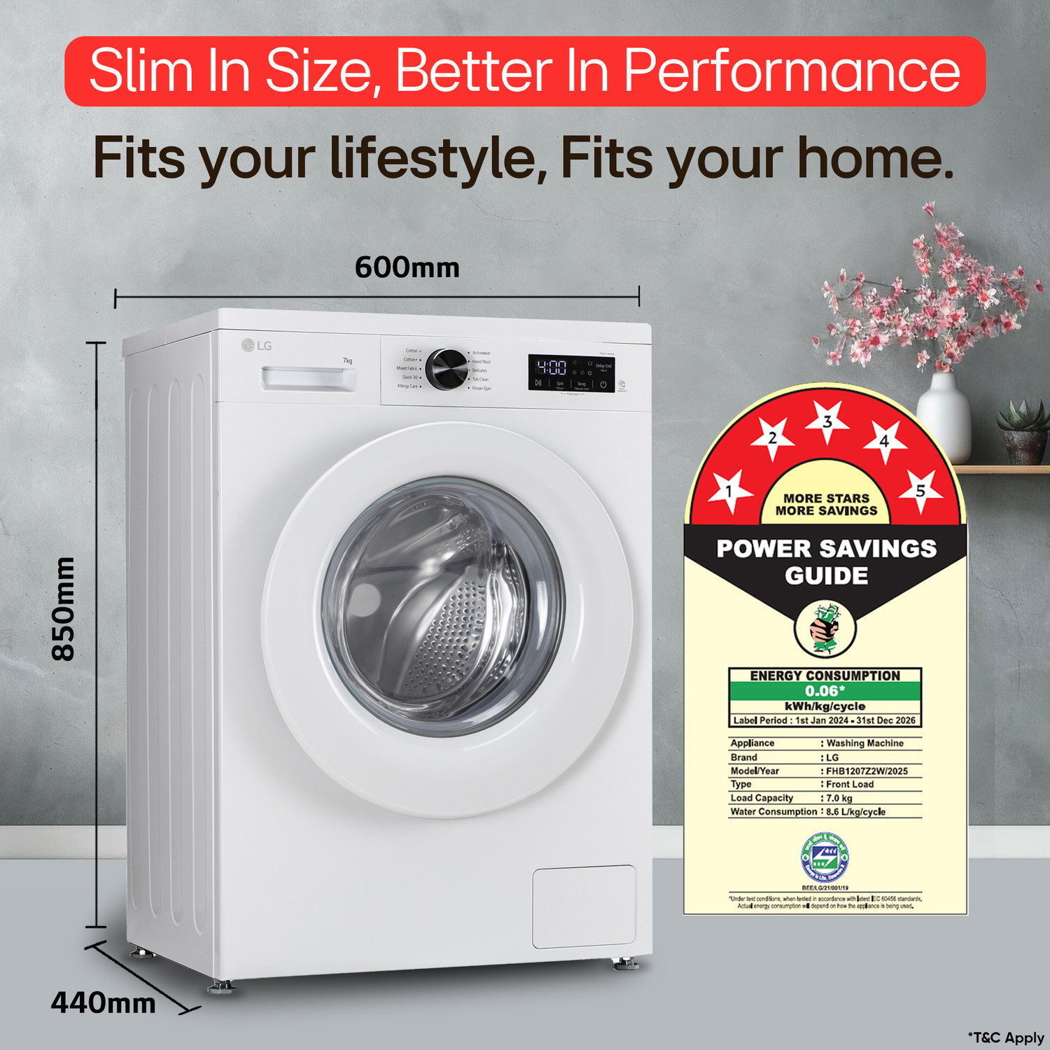 Image of LG 7 kg 5 Star, Allergen free with Steam, Inverter Direct Drive - Less vibration, less noise, 6 Motion Direct Drive, Touch Panel, 1200 RPM, Essence Fully Automatic Front Load Washing Machine with In-built Heater White