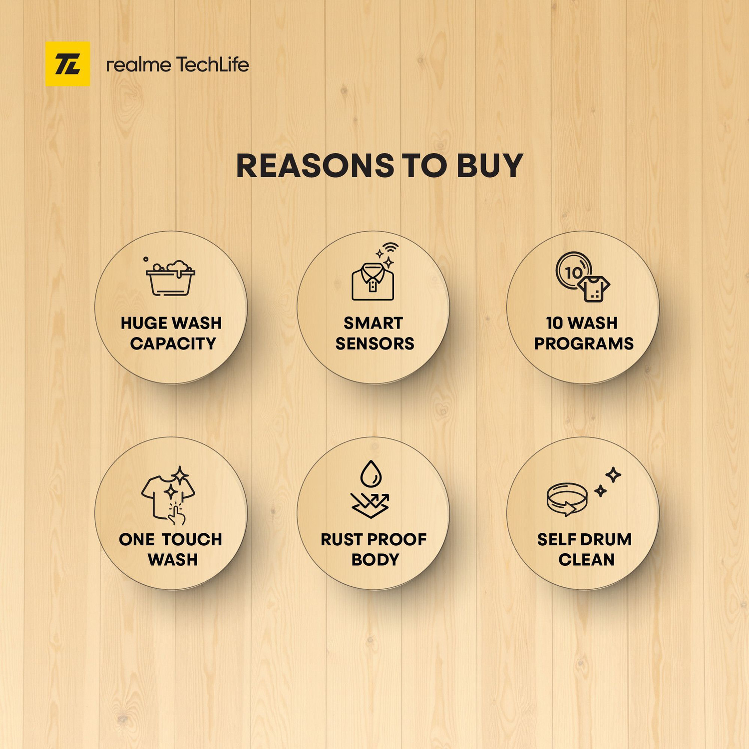 Image of realme TechLife 9 kg MegaWash Range Fully Automatic Top Load Washing Machine Grey