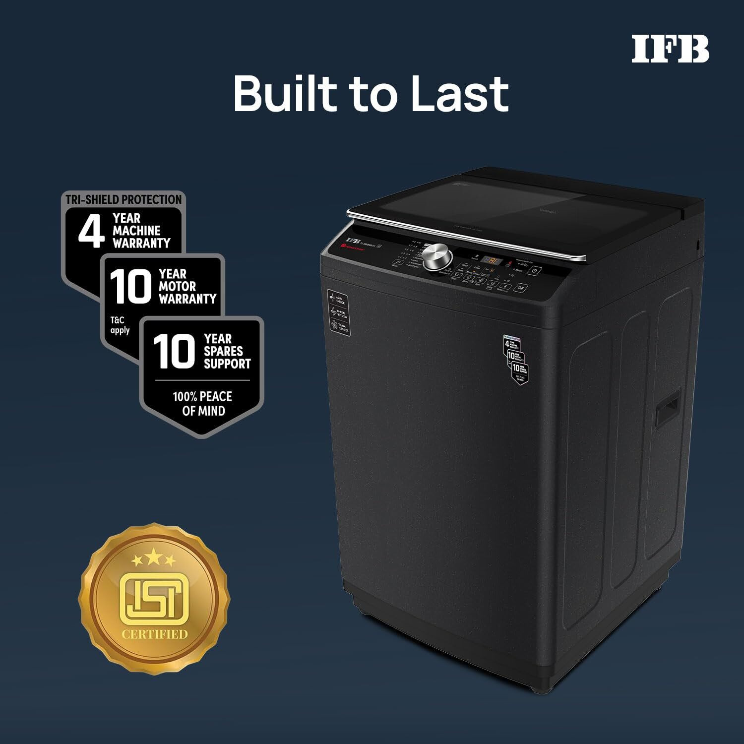 Image of IFB 9 kg Fully Automatic Top Load Washing Machine with In-built Heater Black