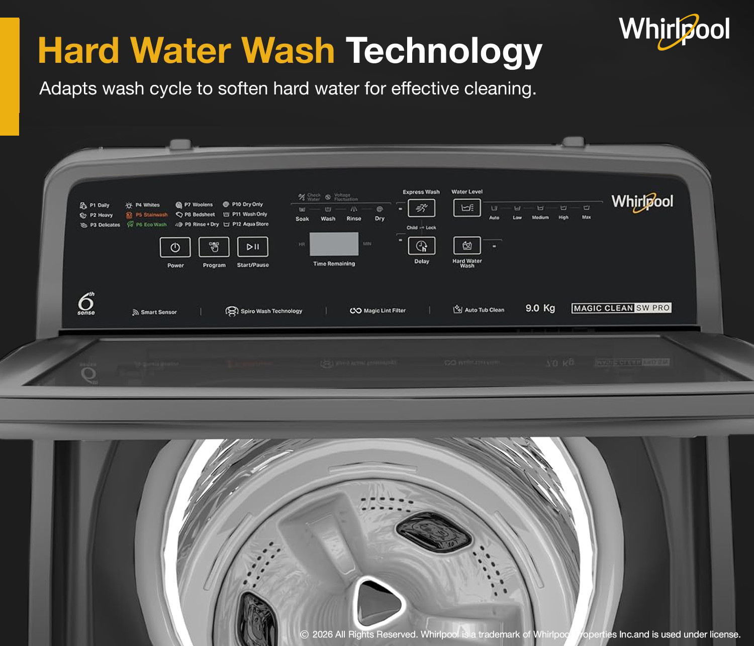 Image of Whirlpool 9 kg Fully Automatic Top Load Washing Machine Grey