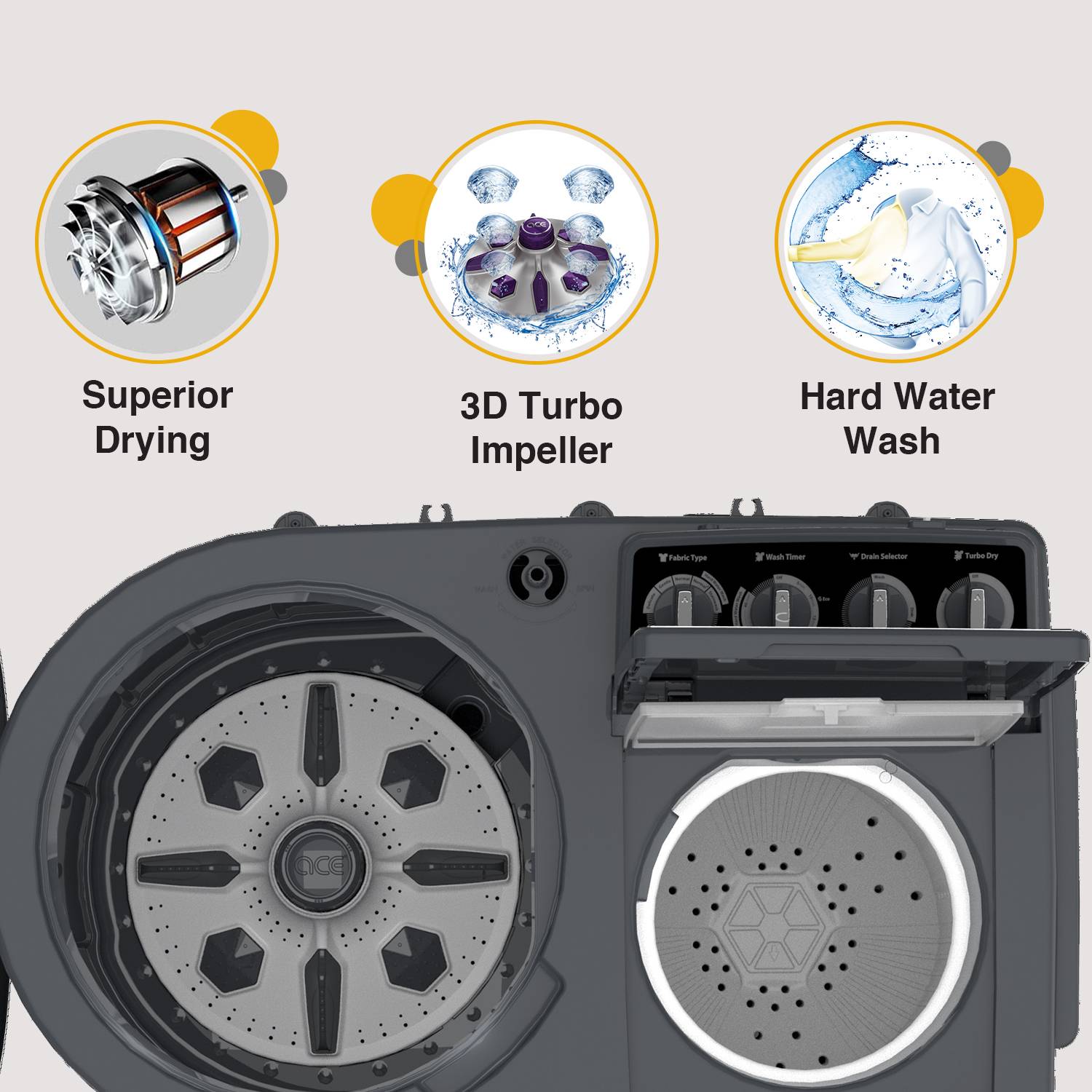 Whirlpool 11 kg Semi Auto Top Load Grey - Image 4