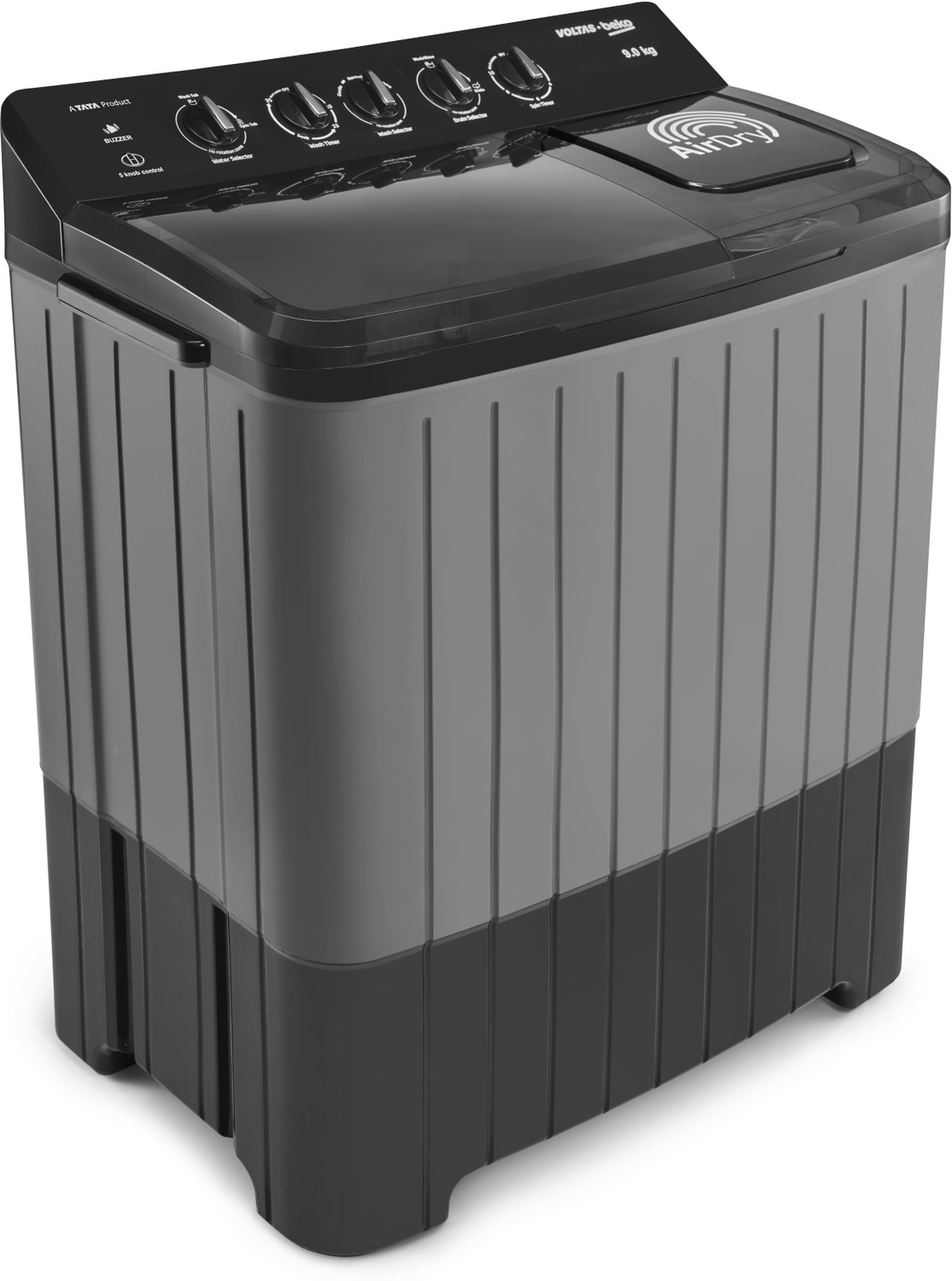 Image of Voltas Beko 9 kg Semi Automatic Top Load Washing Machine Black, Grey