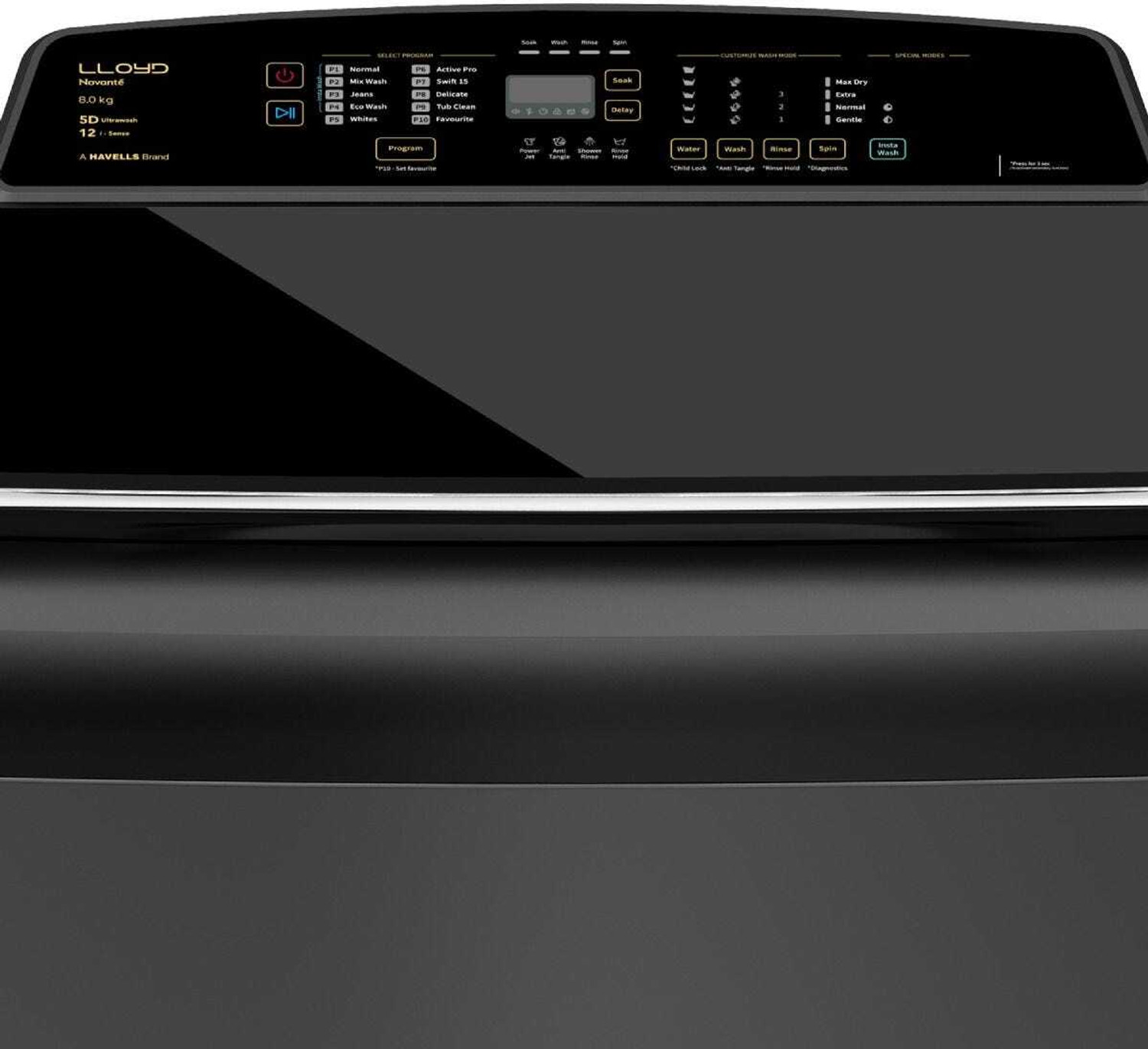 Image of HAVELLS 8.5 kg Fully Automatic Top Load Washing Machine with In-built Heater Black