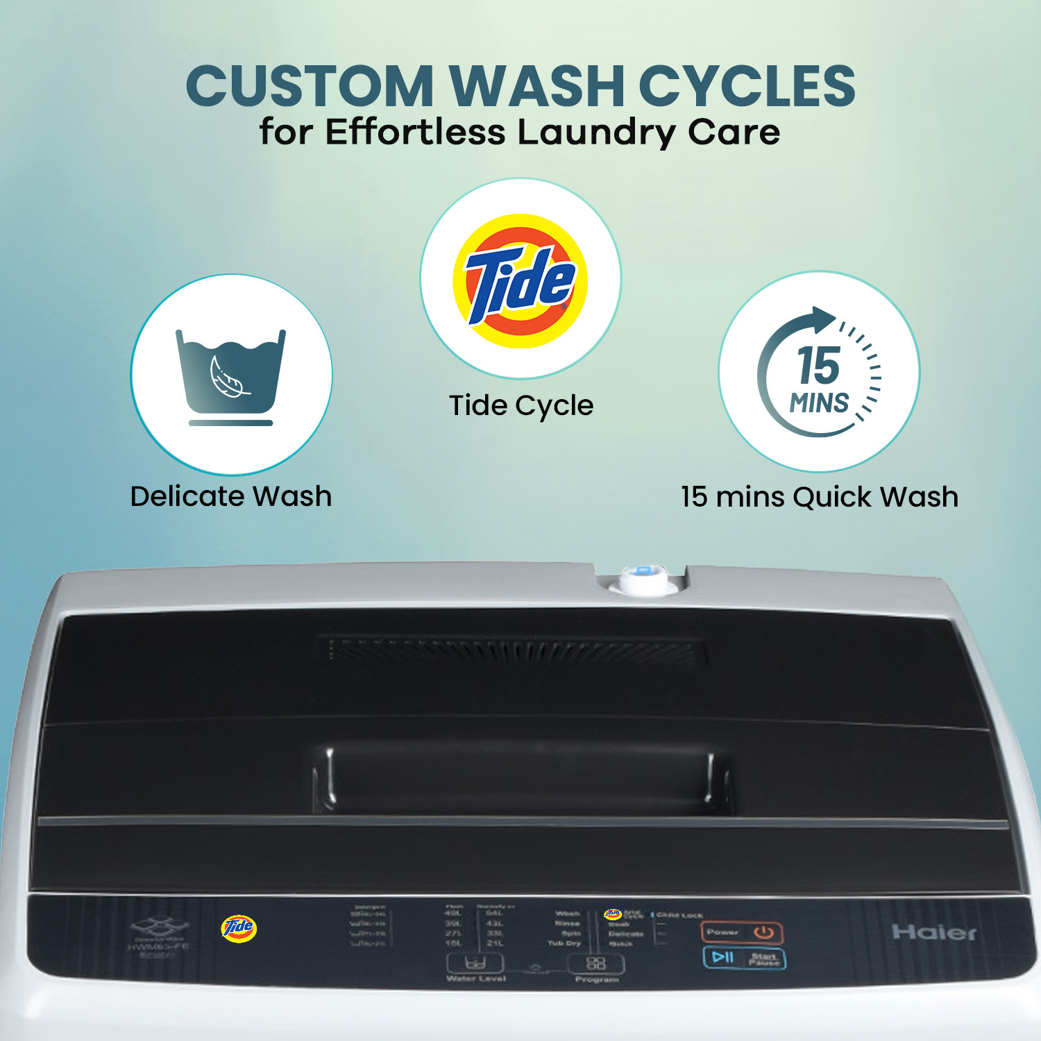 Image of Haier 7 kg Fully Automatic Top Load Washing Machine Silver