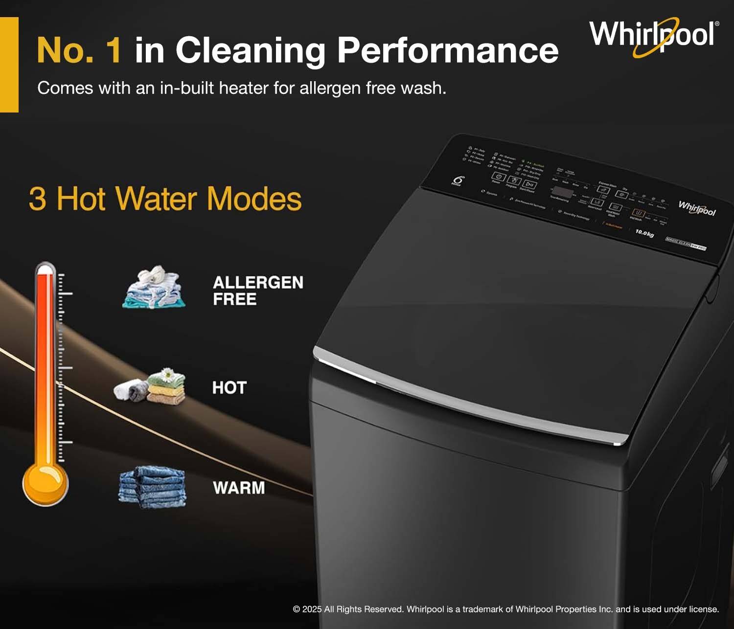 Whirlpool 10 kg Bloomwash Top Load Washing Machine Grey - Image 4