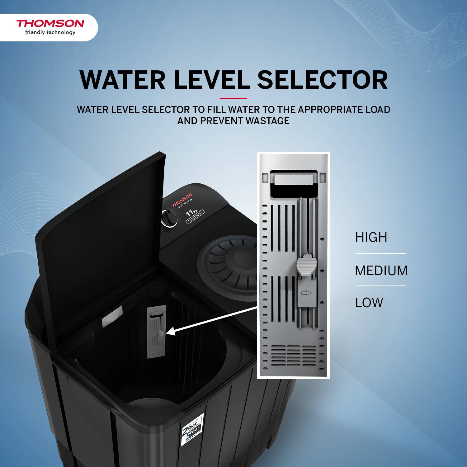 Thomson 11 kg 5 Star Aqua Magic Washing Machine Green - Image 5