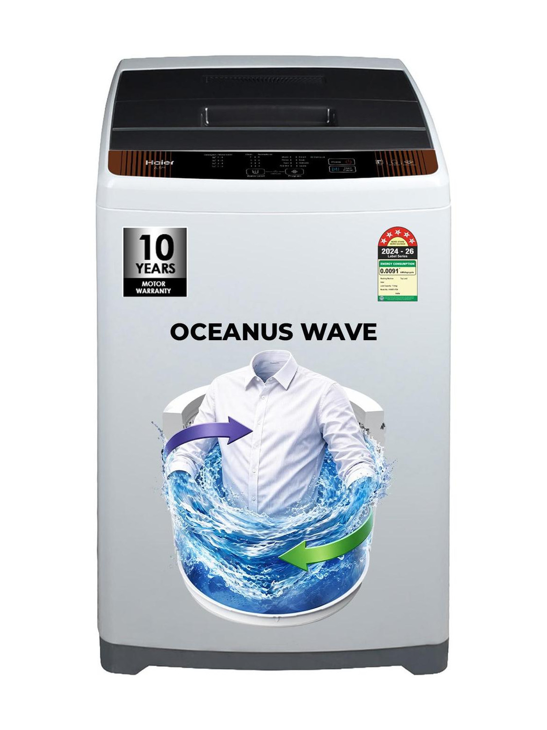 Image of Haier 7 kg Fully Automatic Top Load Silver (HWM70-FEN)