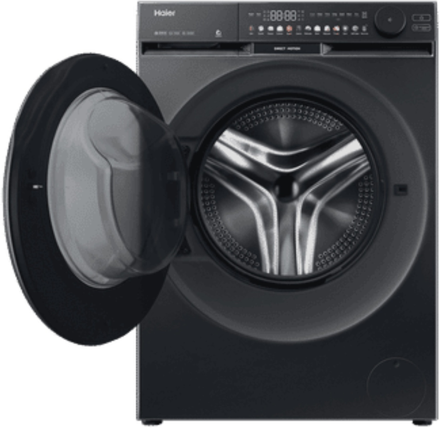 Image of Haier 12 kg 5 Star with AI Color Panel, One-Touch Smart Wash, Fabric Detection, Inbuilt Heater, WiFi Enabled, Washer Fully Automatic Front Load Washing Machine with In-built Heater Black