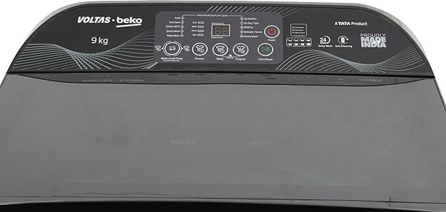 Image of Voltas Beko 9 kg Fully Automatic Top Load Washing Machine with In-built Heater Black