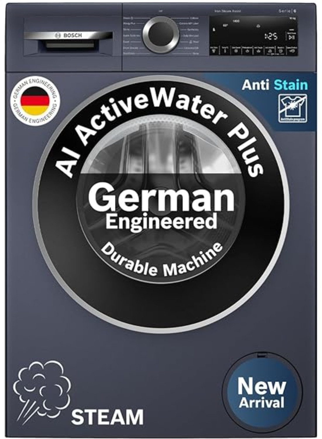 Image of BOSCH 10 kg Fully Automatic Front Load Washing Machine with In-built Heater Blue