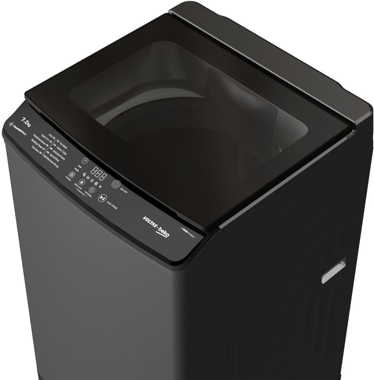 Image of Voltas Beko 7 kg Fully Automatic Top Load Washing Machine with In-built Heater Grey