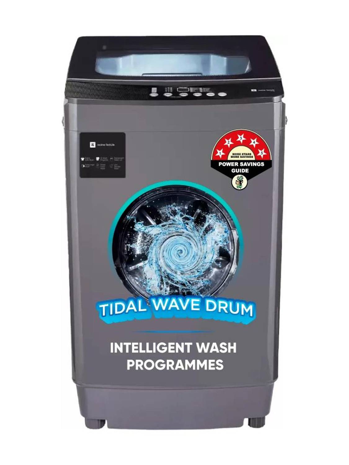 realme TechLife 7.5 kg 5 Star Rating Fabric Safe Wash Fully Automatic Top Load Grey