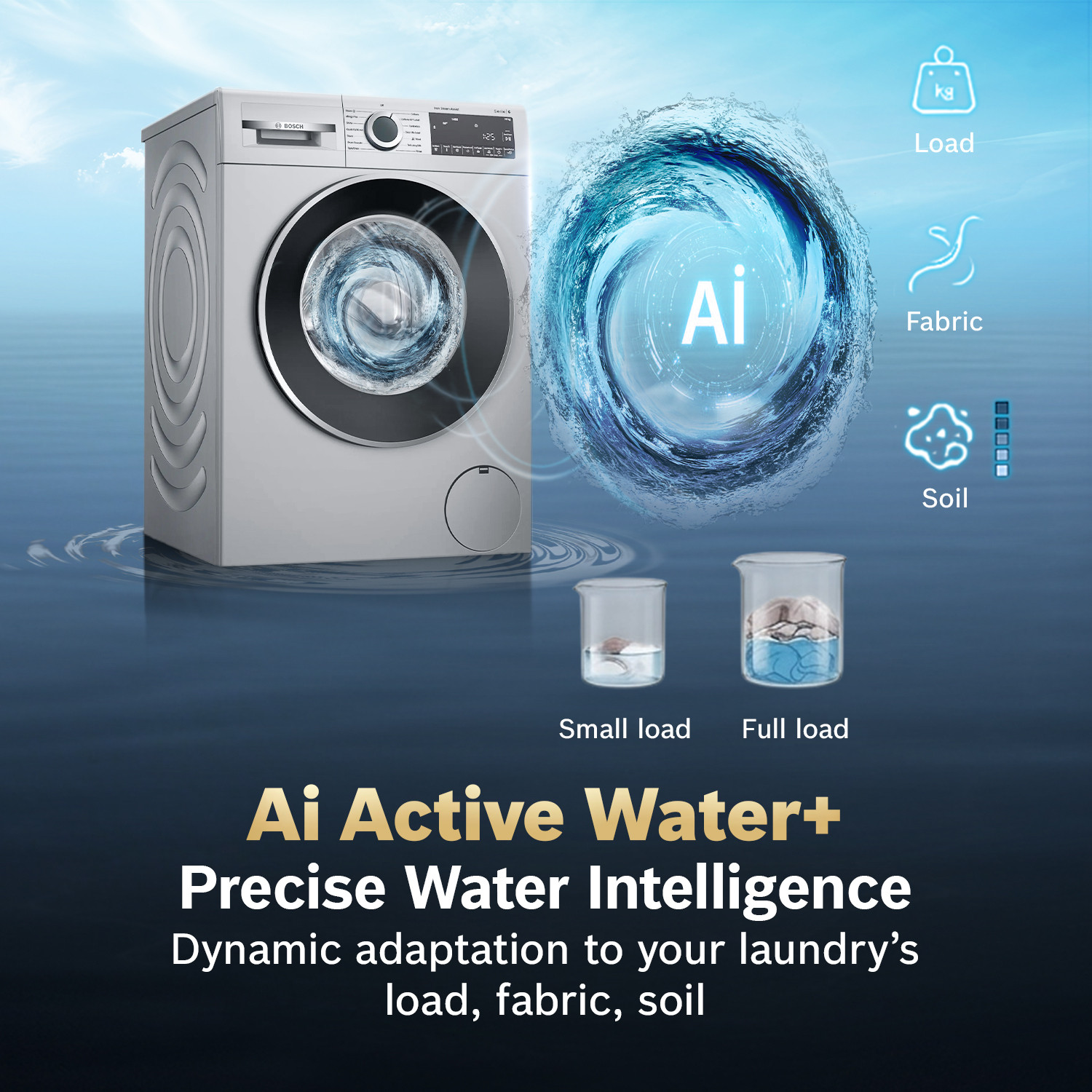 Image of BOSCH 10 kg Fully Automatic Front Load Washing Machine with In-built Heater Silver