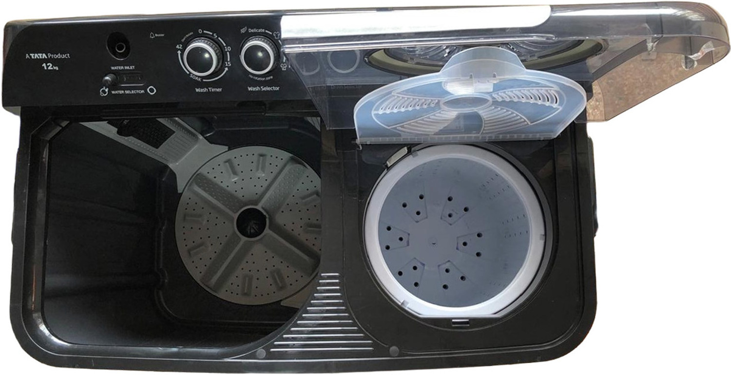 Image of Voltas Beko 12 kg Semi Automatic Top Load Washing Machine Black, Grey