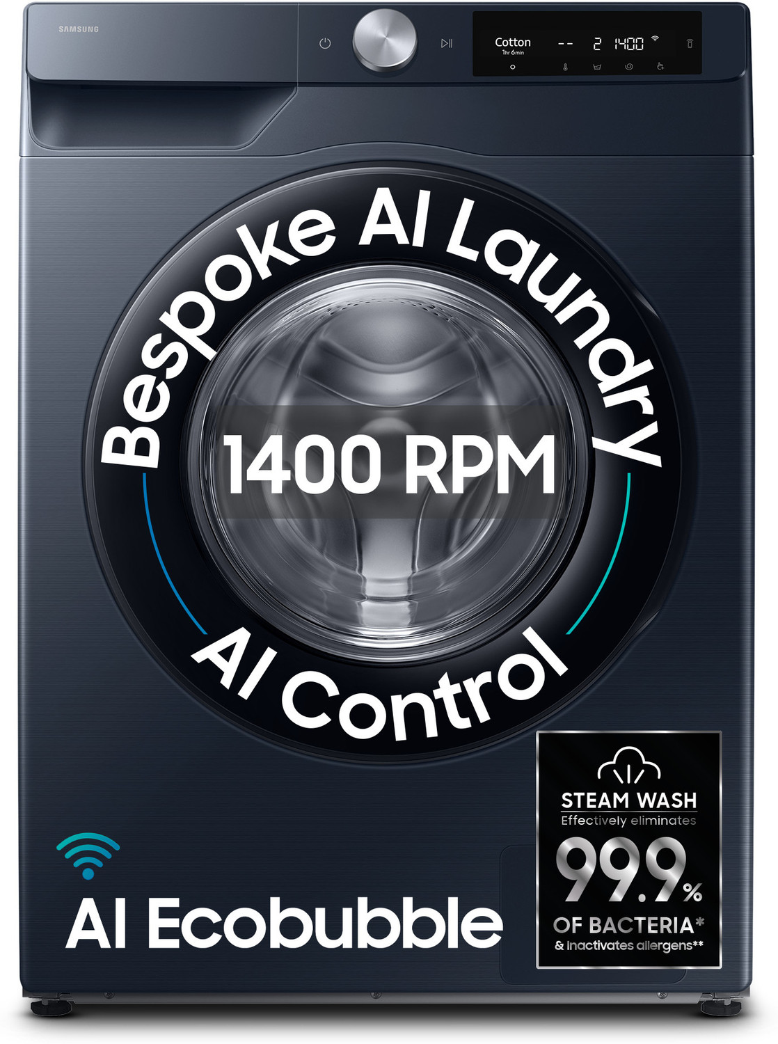 Samsung 9 kg 5 Star, AI Control, AI Ecobubble, Super Speed, Wi-Fi ...