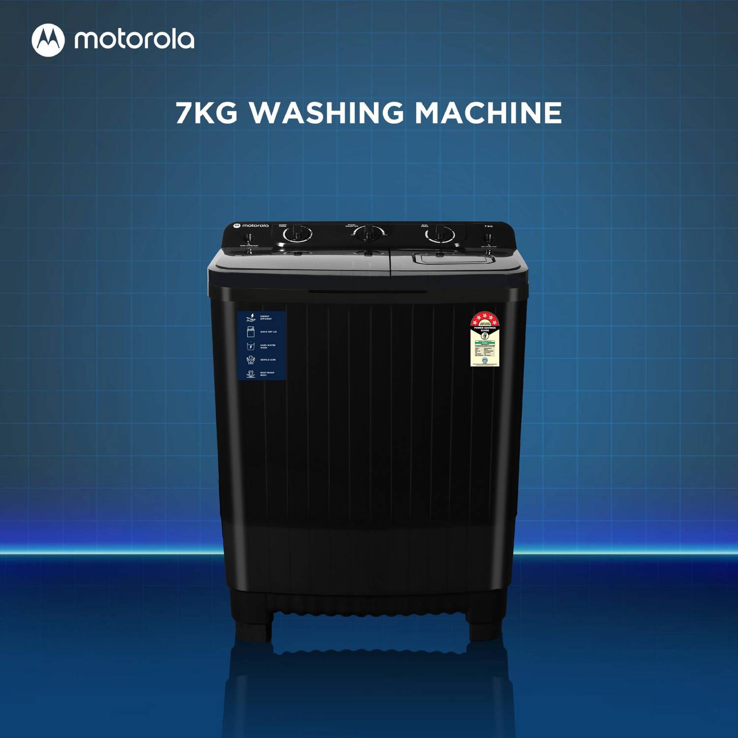 Motorola 7 kg Midnight Series Semi Auto Top Load Washing Machine - Image 2