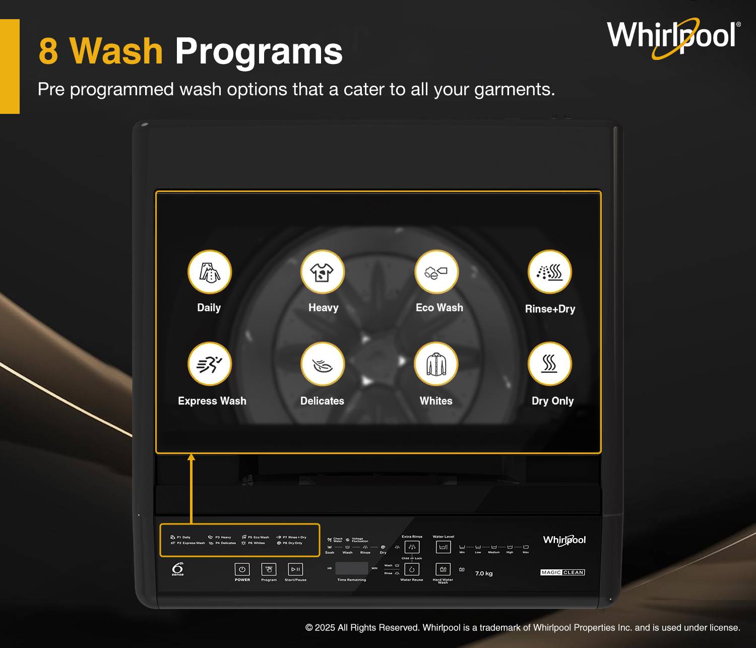 Whirlpool 7 kg Magic Clean Top Load Washing Machine Grey - Image 5